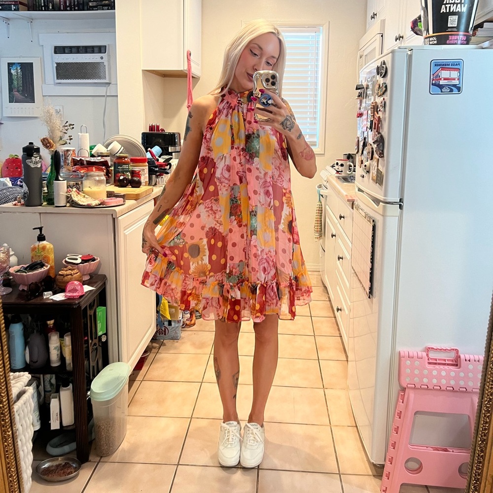 Floral ruffle swing dress by L’Atiste